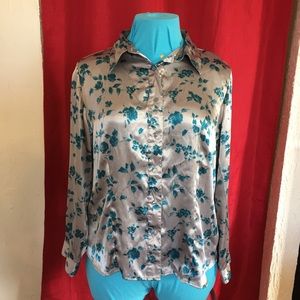 Kathie Lee Blue and Gray 18/20 Dress Shirt